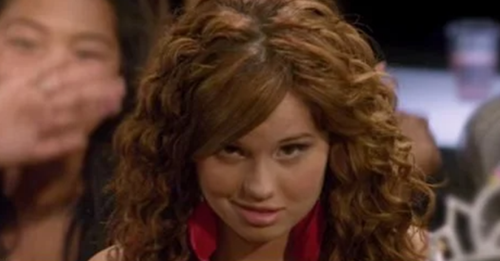 Debby Ryan's face as Tara in Radio Rebel