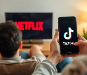 Watching Netflix on TV and using TikTok on phone