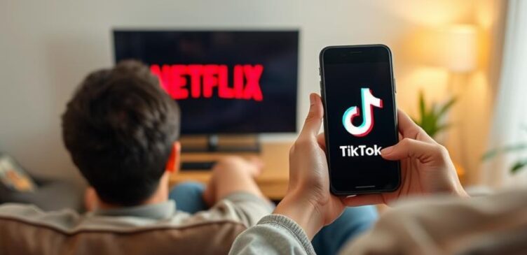 Watching Netflix on TV and using TikTok on phone