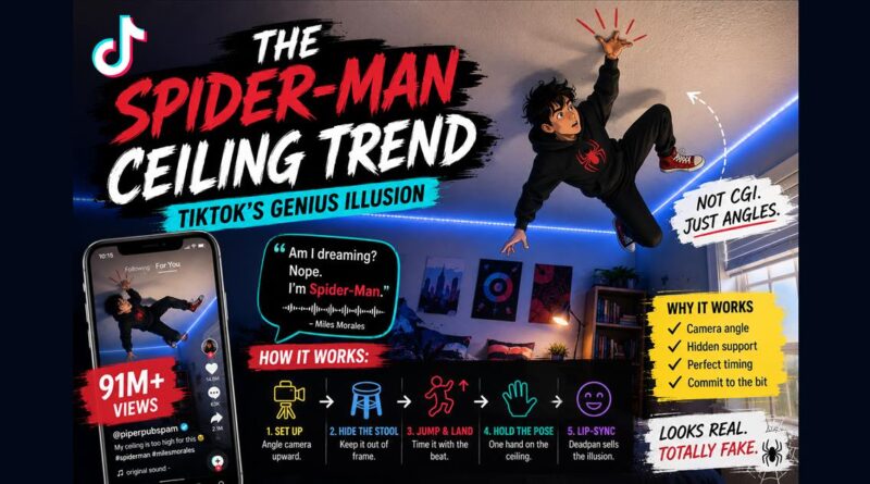 Spider-Man ceiling trend: TikTok's Miles Morales illusion explained