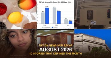 TikTok's biggest moments of August 2026 - a collage of the 10 stories that defined the month