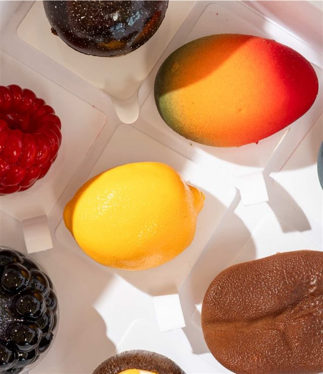 Viral TikTok desserts: a sculpted fruit-shaped mousse cake from Desserts by Clement