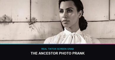 ancestor photo prank real TikTok screen grab of the fake vintage ancestor photo