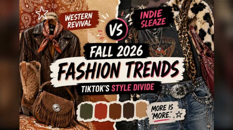 Fall 2026 fashion trends on TikTok: western revival versus indie sleaze style divide