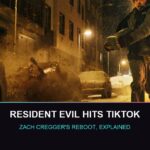 Resident Evil TikTok reactions: Austin Abrams as Bryan running through a snow-covered Raccoon City street in Zach Cregger's 2026 reboot