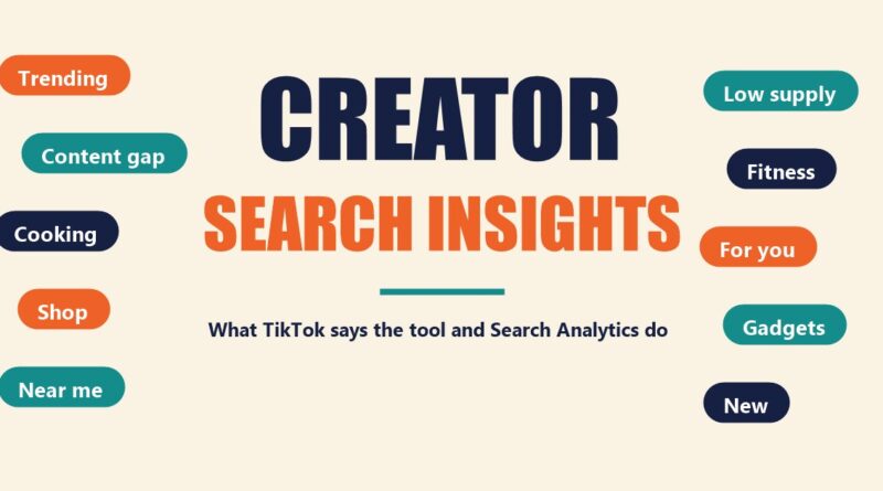 Creator Search Insights title card with TikTok search topic pills