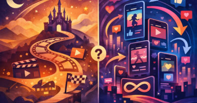 Illustration comparing Disney short-form video strategy and TikTok habit loop design