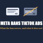 Meta bans TikTok ads: two ad cards, one crossed out
