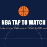 NBA Tap to Watch: an orange basketball above the title on a navy court background