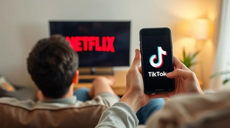 Watching Netflix on TV and using TikTok on phone