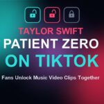 Taylor Swift Patient Zero TikTok hub graphic with two unlocked padlocks and one locked padlock