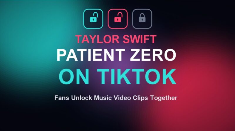 Taylor Swift Patient Zero TikTok hub graphic with two unlocked padlocks and one locked padlock