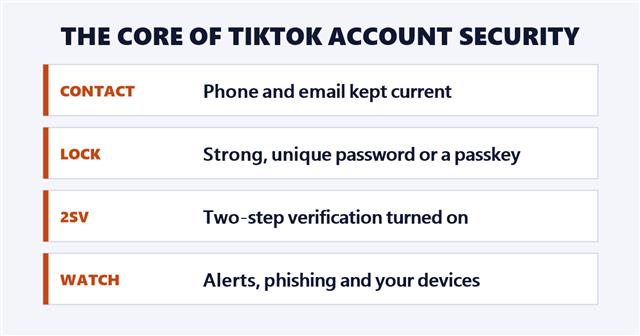 Seven steps for TikTok account security, from contact details to device checks