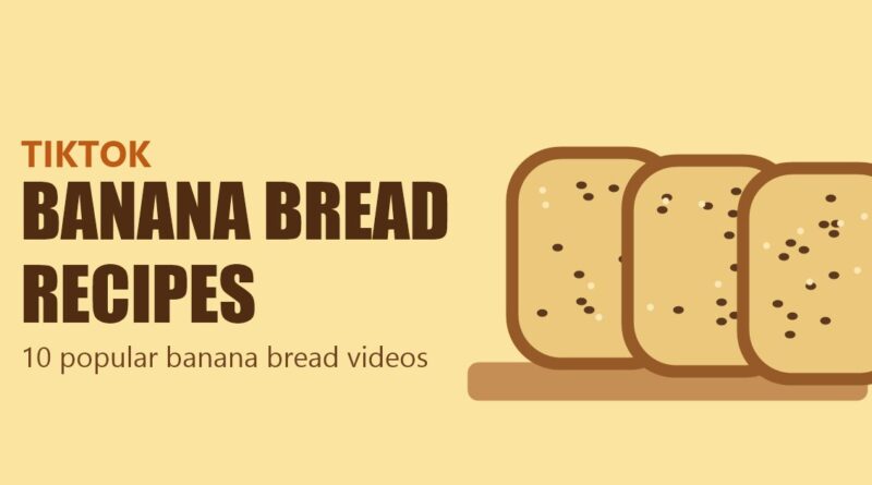 TikTok banana bread recipes: illustration of sliced banana bread with the title Banana Bread Recipes