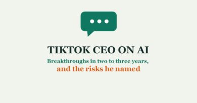 TikTok CEO on AI: a speech bubble above the headline, breakthroughs in two to three years and the risks he named