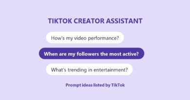 TikTok Creator Assistant: three prompt ideas listed by TikTok in chat bubbles