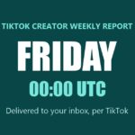 TikTok Creator Weekly Report card: Friday 00:00 UTC delivery to your inbox, per TikTok