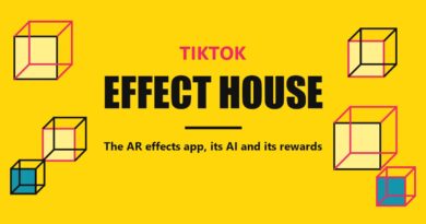 TikTok Effect House title card with wireframe cubes on yellow
