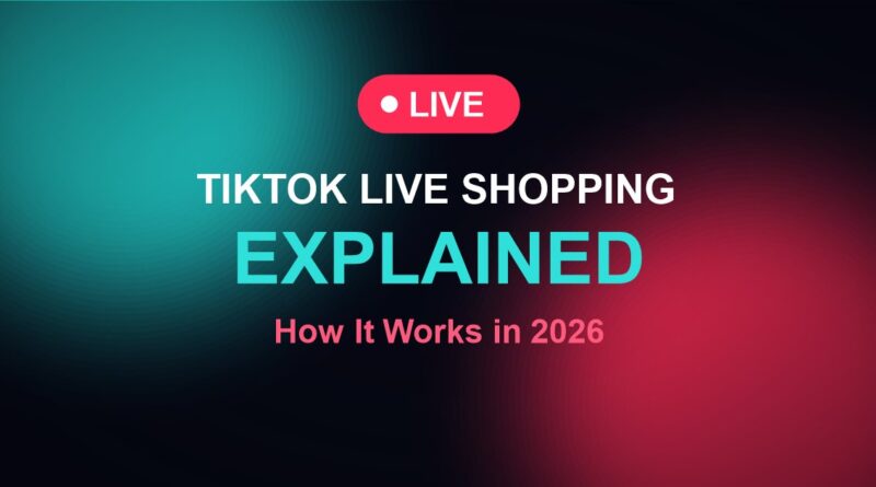 TikTok live shopping explained graphic with a red LIVE badge