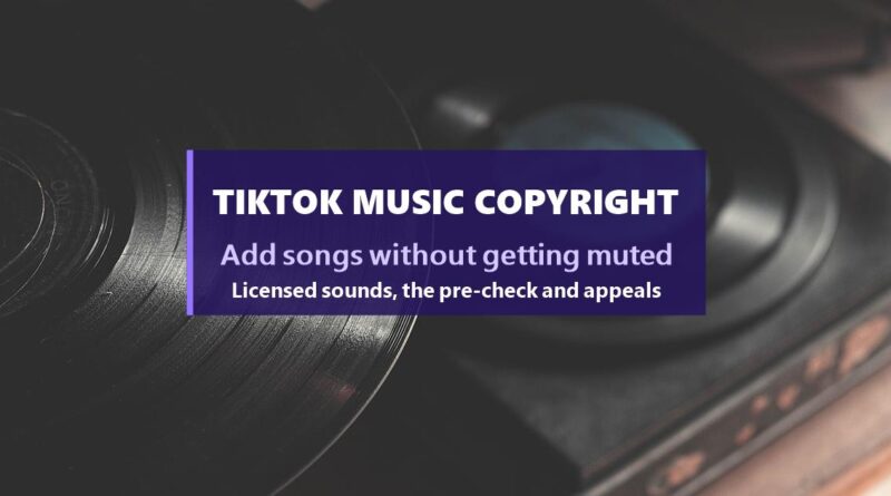 TikTok music copyright: vinyl records with the words TikTok Music Copyright, Add songs without getting muted