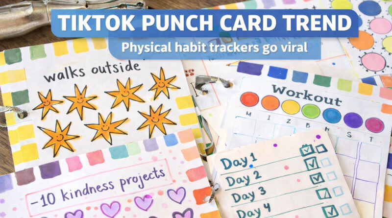 TikTok Punch Card Trend Collage Illustration