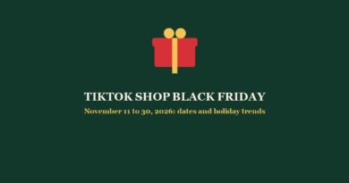 TikTok Shop Black Friday 2026: a red gift box with gold ribbon above the title and the November 11 to 30 dates